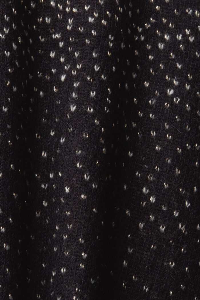 Strickpullover in Sprenkel-Optik, BLACK, detail image number 7