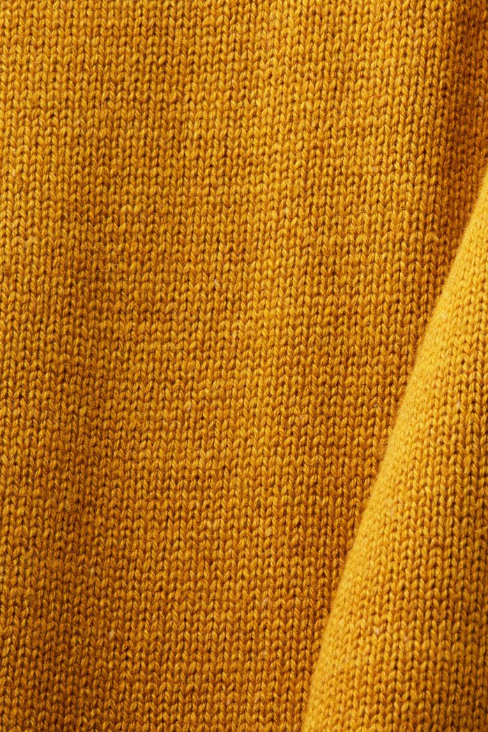 Pull-over neppy à col ras-du-cou, AMBER YELLOW, detail image number 5