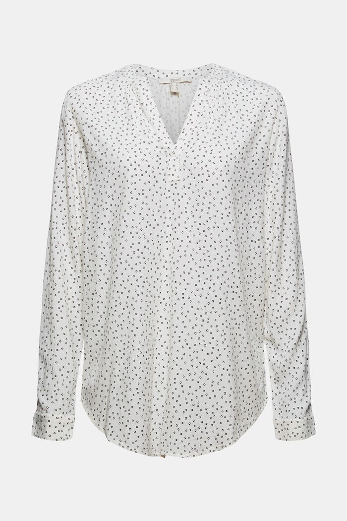 Gemusterte Bluse aus LENZING™ ECOVERO™, NEW OFF WHITE, detail image number 0