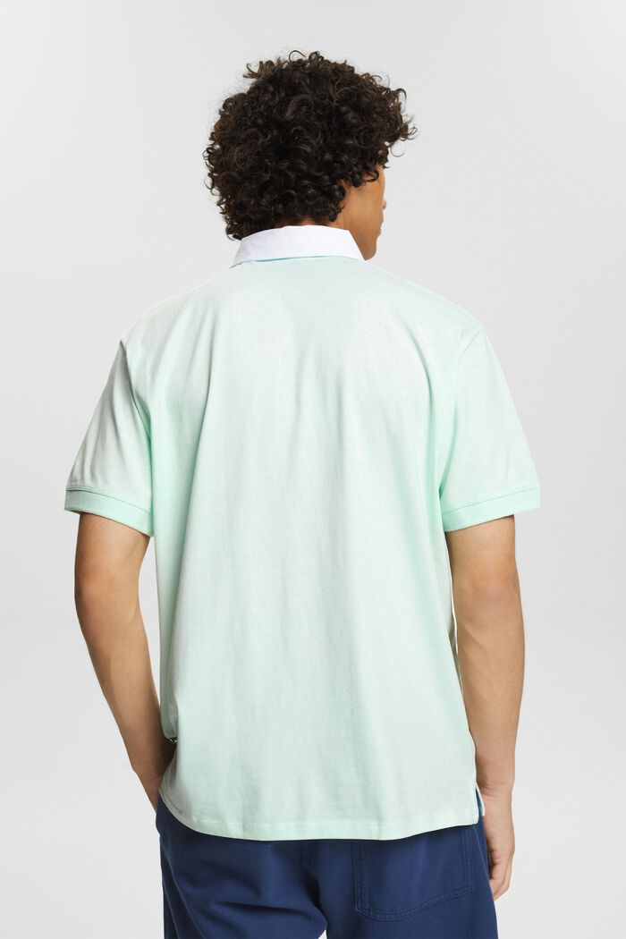 Jersey-Poloshirt mit Print, LIGHT AQUA GREEN, detail image number 3