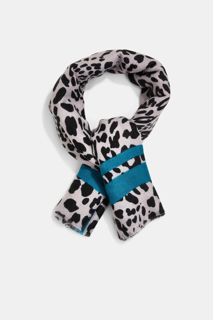En matière recyclée : le foulard au look léopard, MEDIUM GREY, detail image number 0