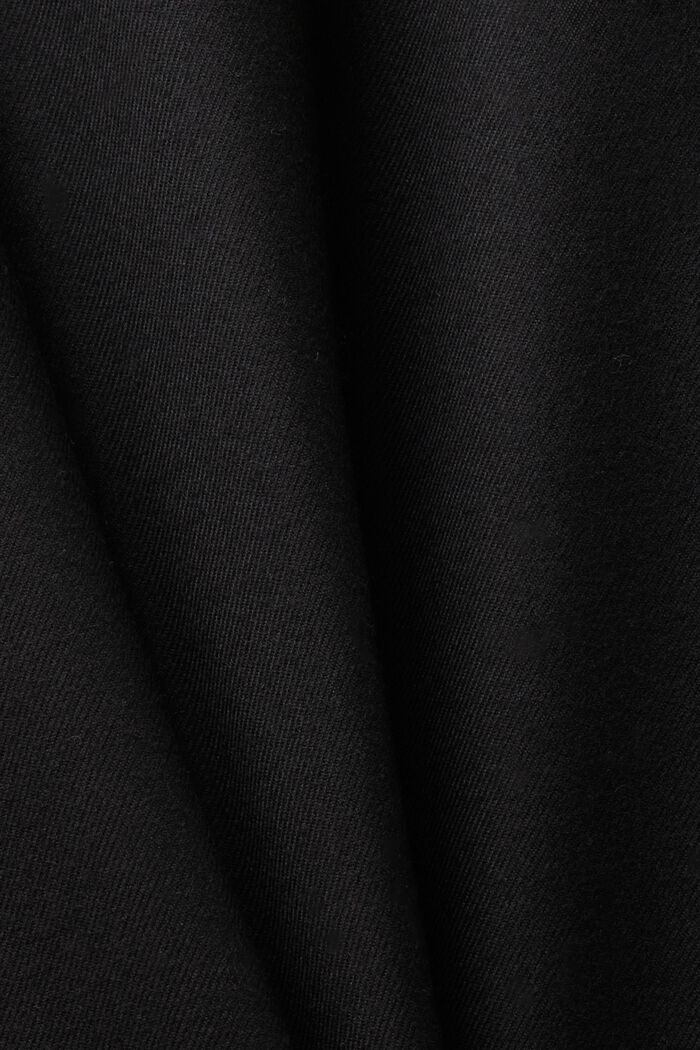 Pantalon en flanelle à fentes aux extrémités, BLACK, detail image number 6