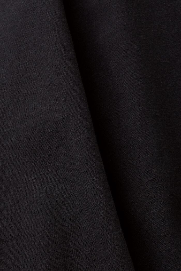 Robe chemisier à teneur en lin, BLACK, detail image number 5