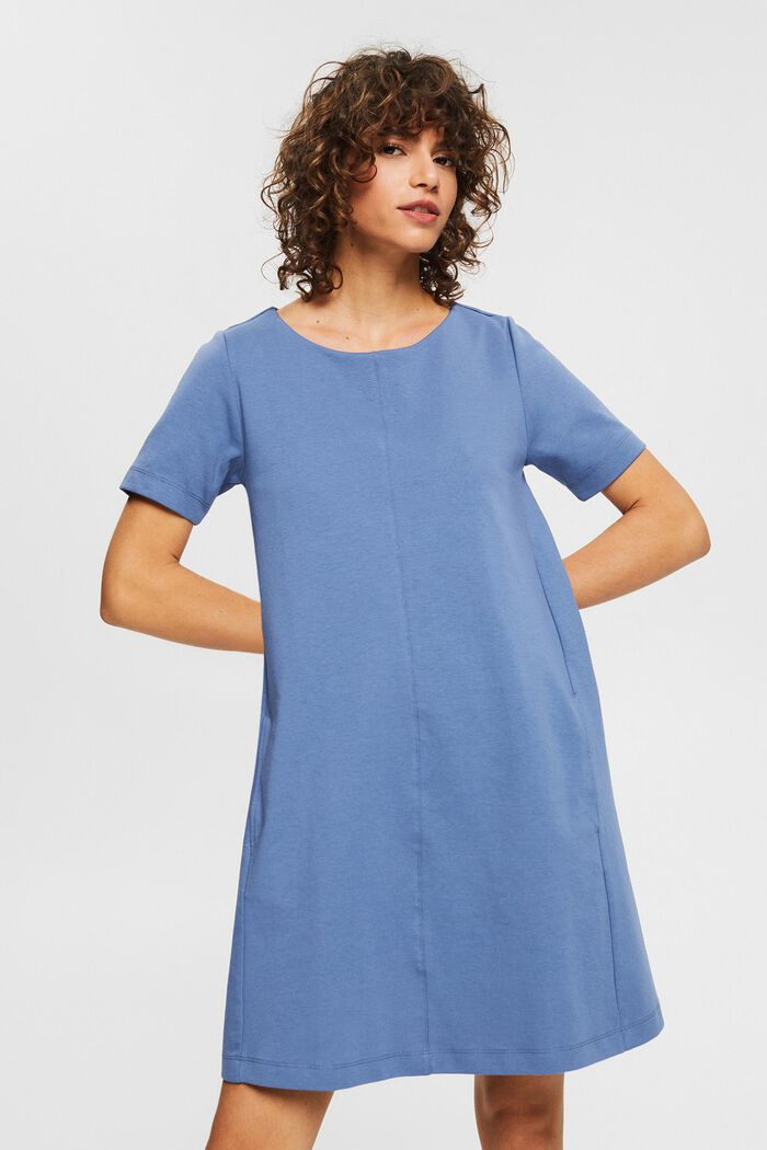 Ausgestelltes T-Shirt-Kleid, Bio-Baumwoll-Mix, BLUE LAVENDER, detail image number 0