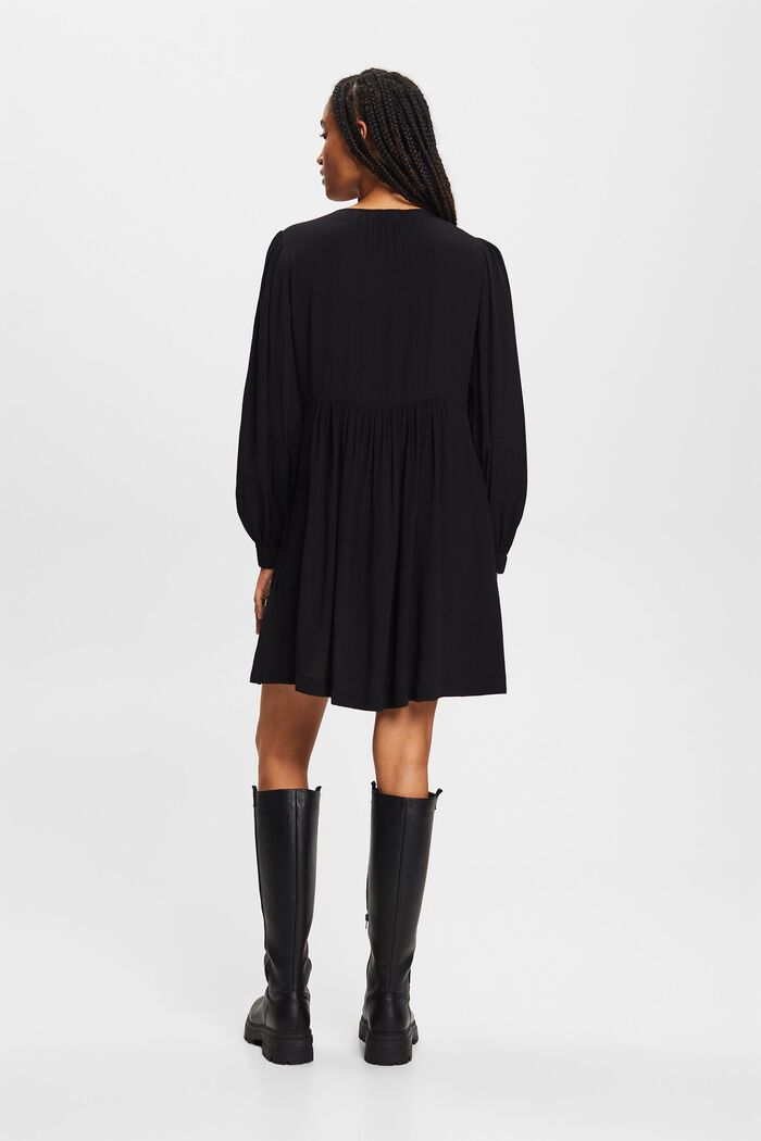 Mini-robe en mousseline froissée, BLACK, detail image number 4