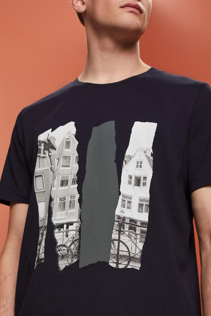 Rundhals-T-Shirt mit Print, 100 % Baumwolle, NAVY, detail image number 2