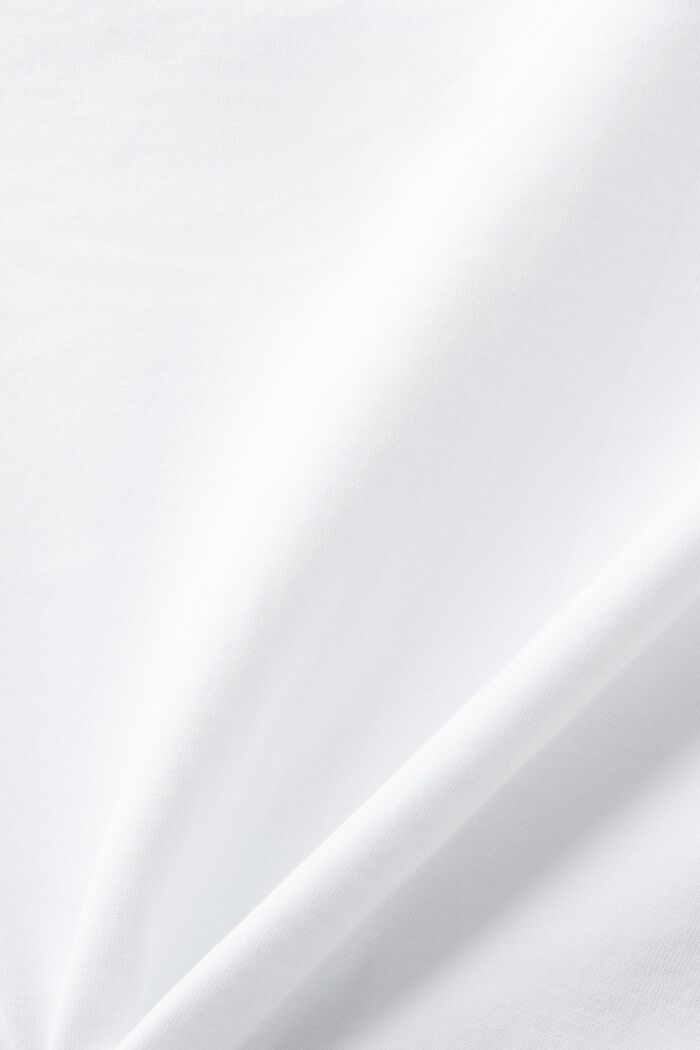 T-shirt col ras-du-cou en jersey de coton Pima, WHITE, detail image number 5