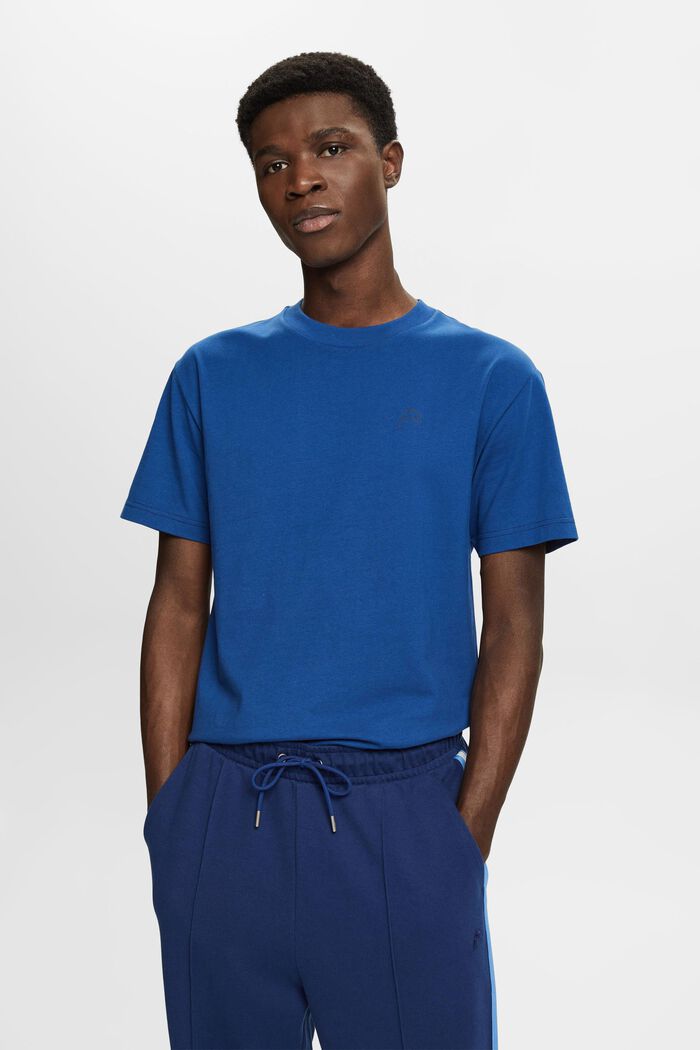 T-shirt en coton à imprimé dauphin, BRIGHT BLUE, detail image number 0