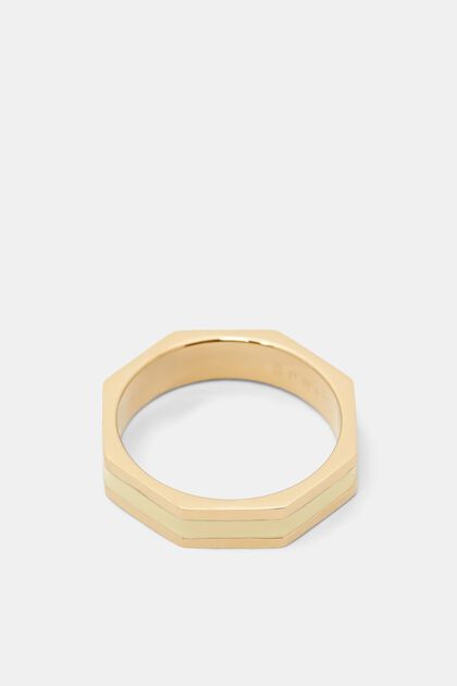Eckiger Ring im farbigen Design, Edelstahl