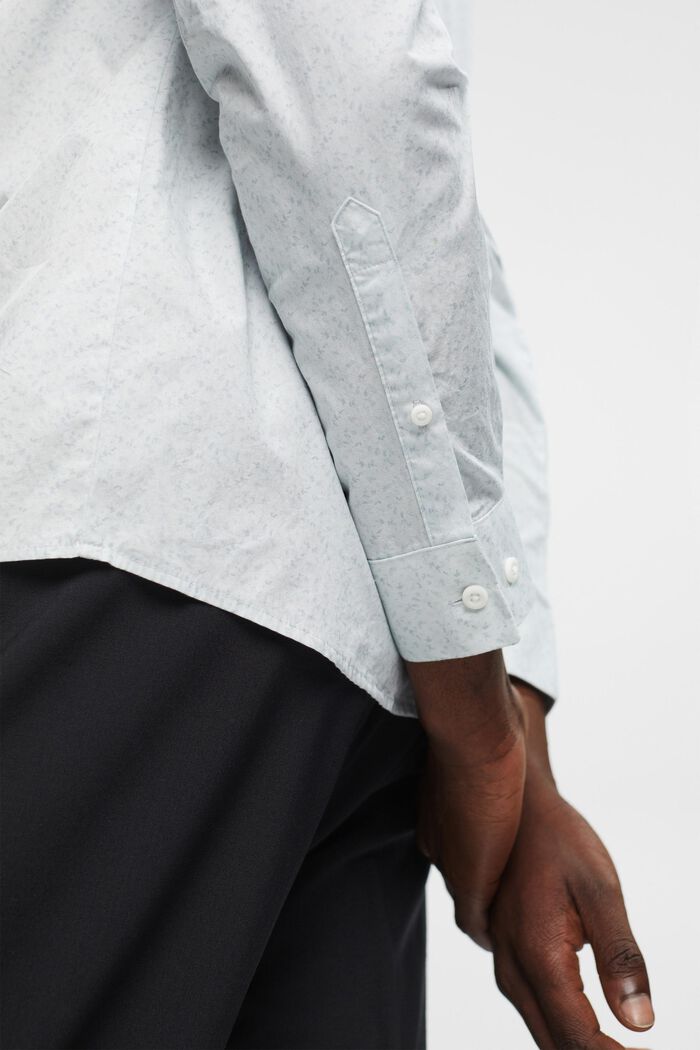 Chemise en coton à motif de coupe Slim Fit, WHITE, detail image number 4