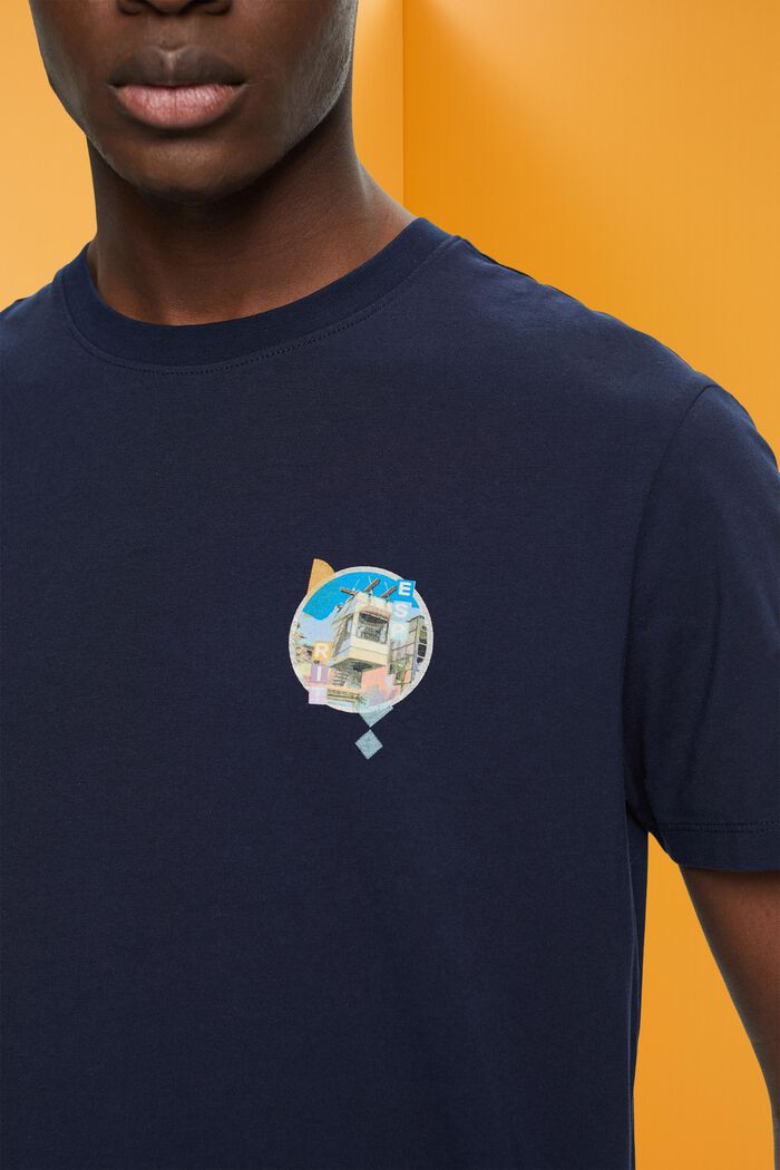 T-shirt de coupe Slim Fit orné d’un petit imprimé sur la poitrine, NAVY, detail image number 2