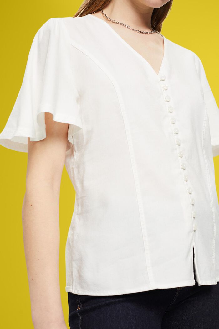 Taillierte Bluse mit Knöpfen, OFF WHITE, detail image number 2
