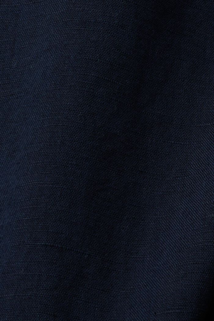 Button-Down-Hemd aus Baumwolle und Leinen, NAVY, detail image number 5