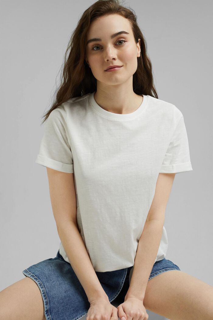 T-shirt à nœud, coton biologique, OFF WHITE, overview