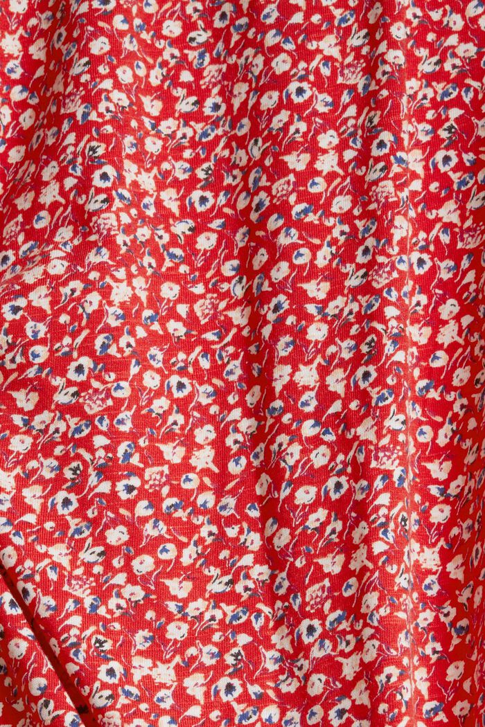 T-shirt à manches longues façon chemisier en coton biologique mélangé, RED, detail image number 4