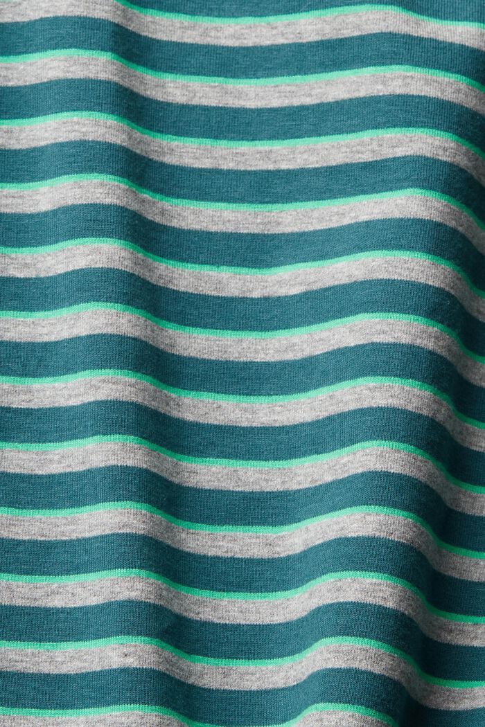 T-shirt à manches longues et aspect rayé, DARK TEAL GREEN, detail image number 4