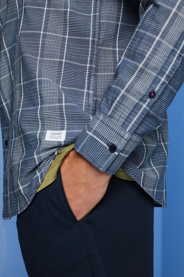 Chemise à carreaux légère, 100 % coton, DARK BLUE, detail image number 2