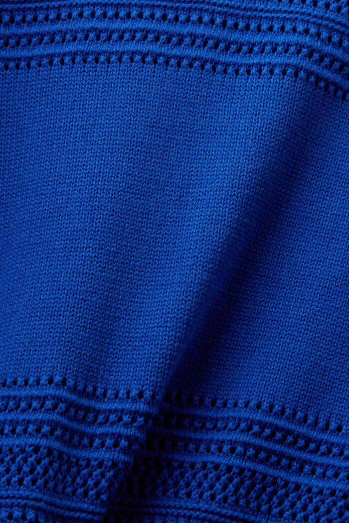 Pull ras-du-cou à maille ajourée, BRIGHT BLUE, detail image number 5