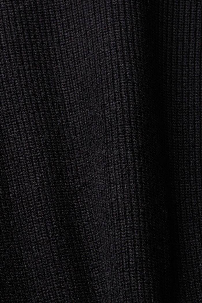 Grobstrickpullover mit kurzem Reißverschluss, BLACK, detail image number 5