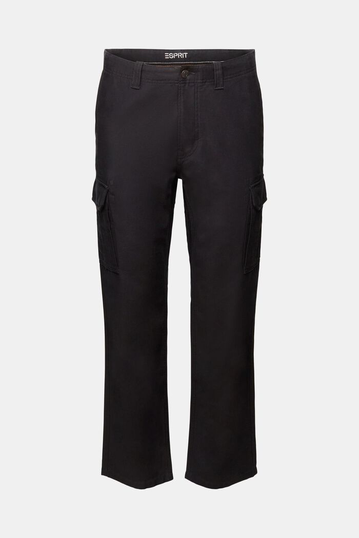 Pantalon cargo en coton, BLACK, detail image number 7