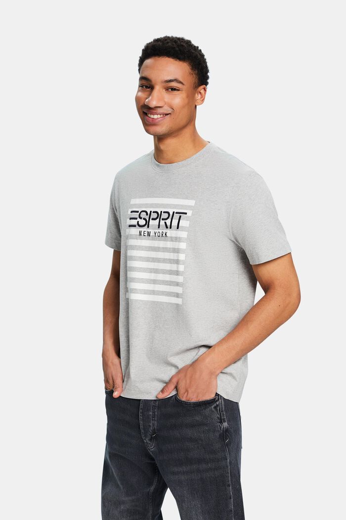T-shirt col rond à logo, LIGHT GREY, detail image number 0