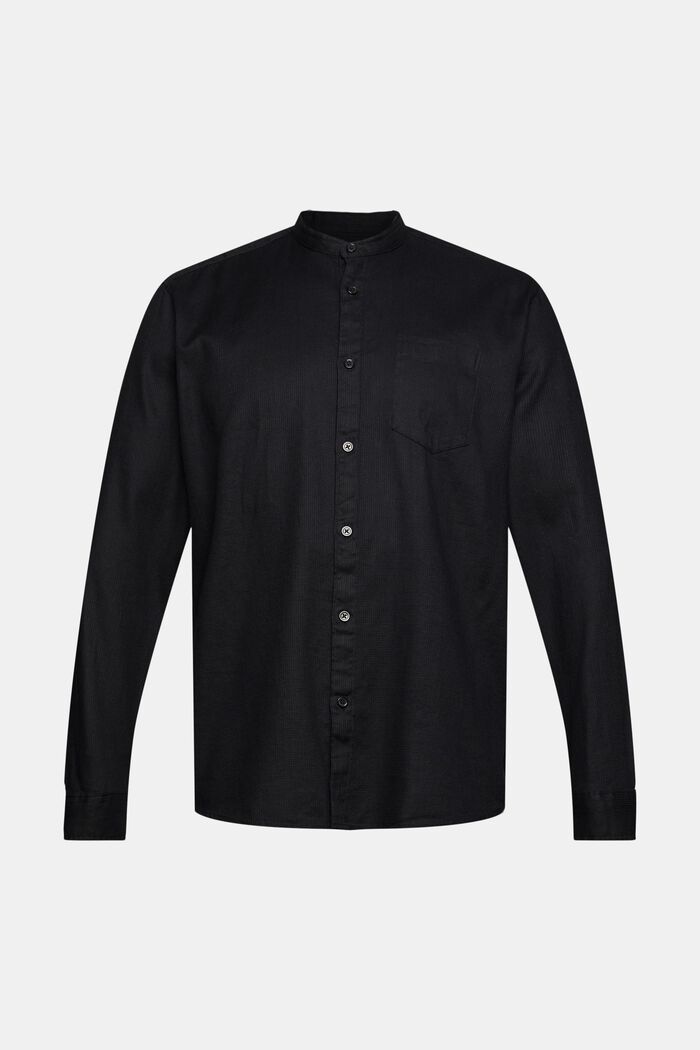 Chemise en coton à col droit, BLACK, detail image number 5