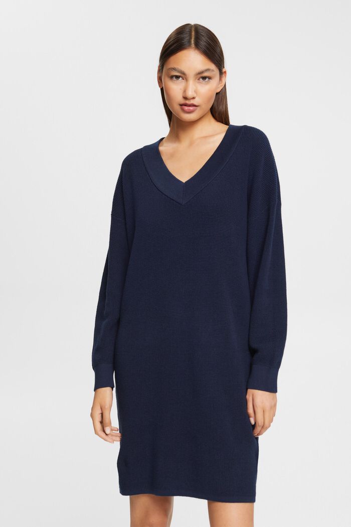Pulloverkleid aus Baumwolle, NAVY, detail image number 0