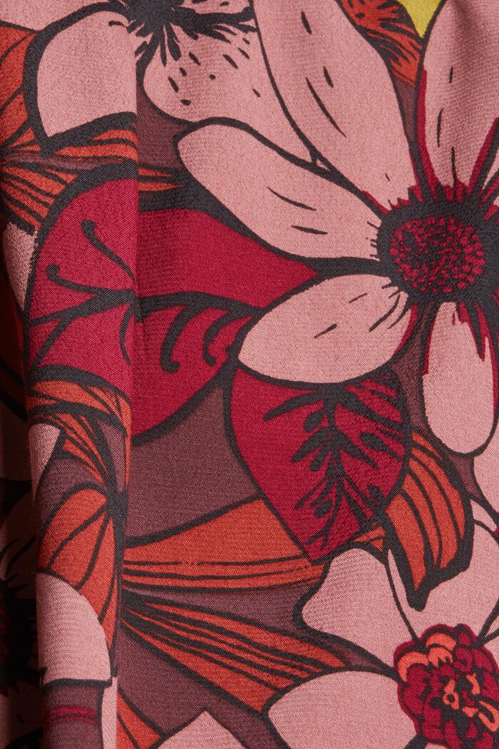 Top façon blouse à imprimé à fleurs, LENZING™ ECOVERO™, TERRACOTTA, detail image number 4