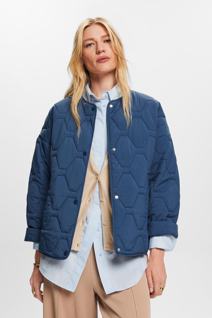 Recyclée : la veste matelassée légère, GREY BLUE, detail image number 0