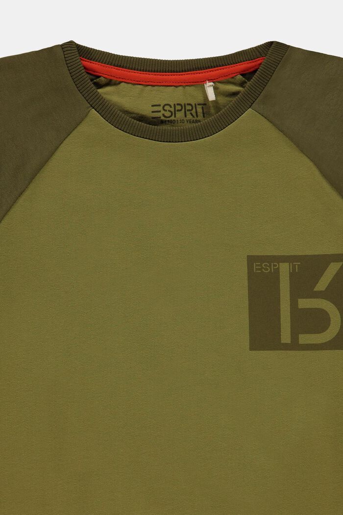T-Shirt mit Print aus 100% Baumwolle, LEAF GREEN, detail image number 2