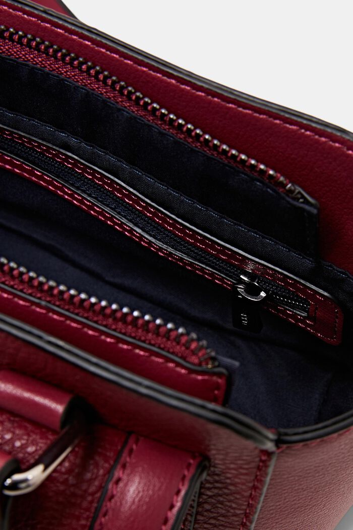 City Bag in Leder-Optik, GARNET RED, detail image number 3