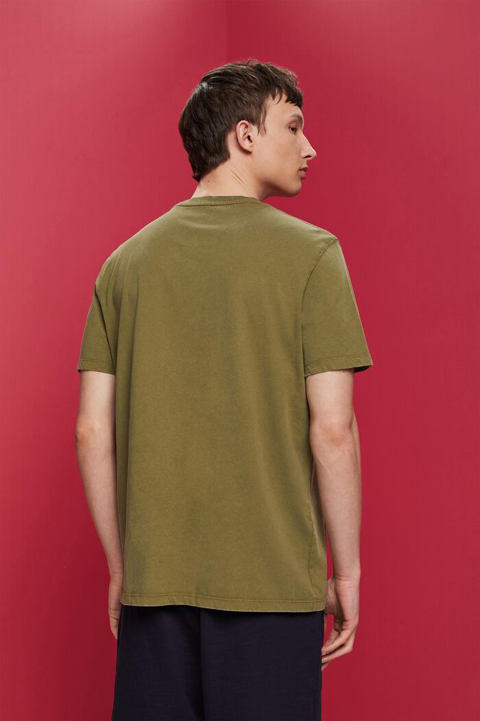 Jersey-T-Shirt, 100% Baumwolle, OLIVE, detail image number 3