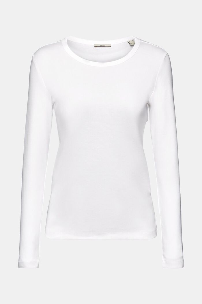 T-shirt à manches longues en coton, WHITE, detail image number 6