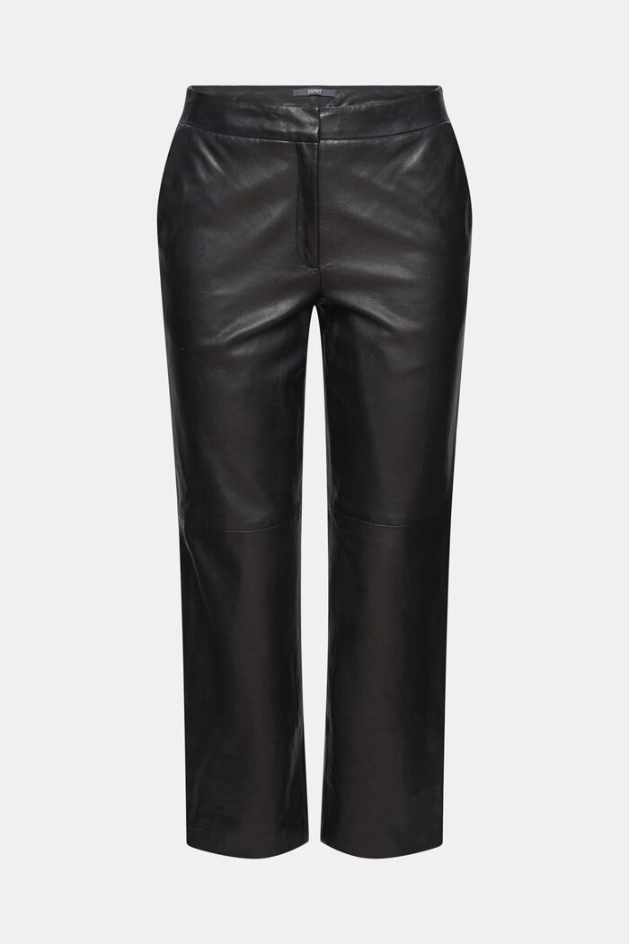 En cuir : pantalon court, BLACK, detail image number 7