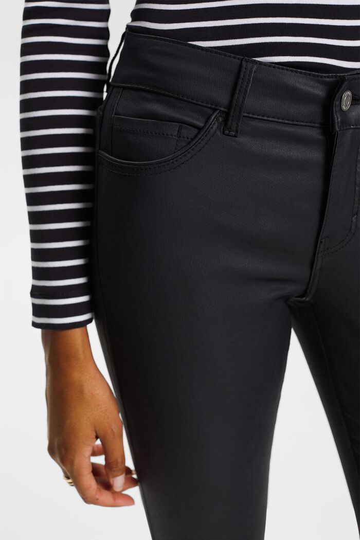 Pantalon enduit coupe Skinny Fit taille mi-haute, BLACK, detail image number 3