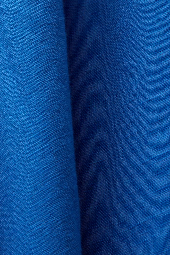 Jupe longueur midi en mélange de lin et de coton, BRIGHT BLUE, detail image number 4