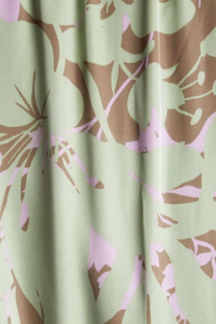 Florales Neckholder-Kleid in Satinoptik, PASTEL GREEN, detail image number 4