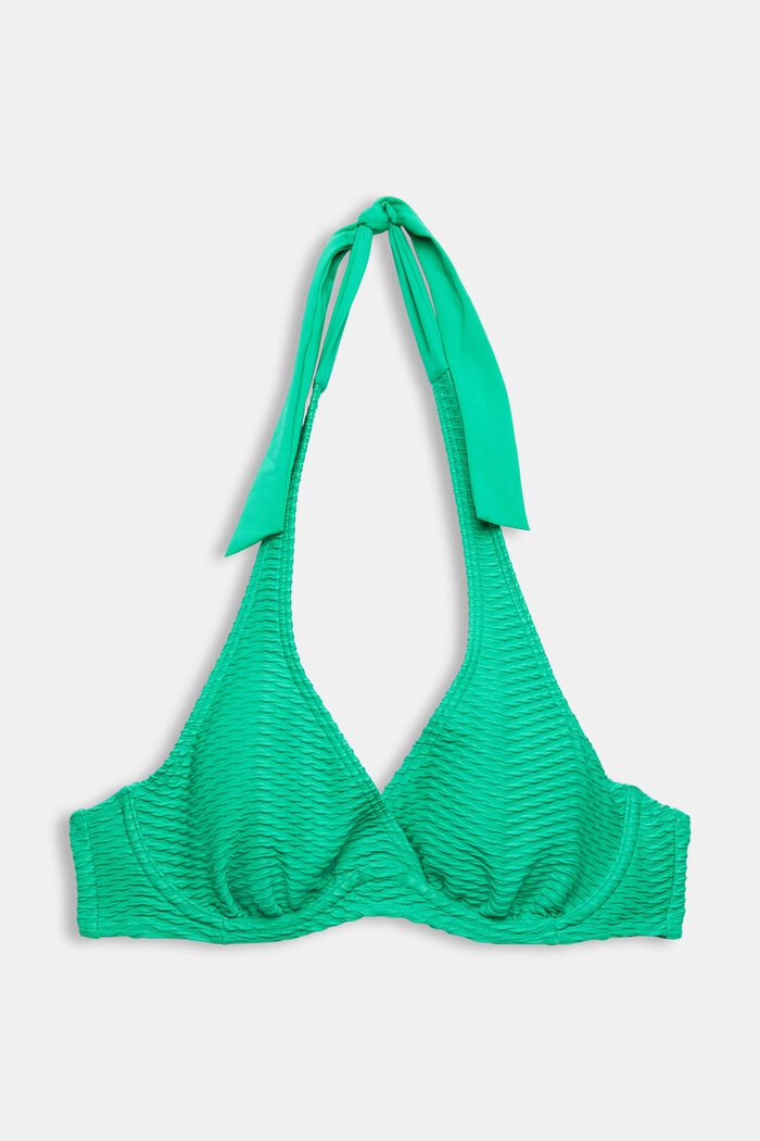 En matière recyclée : le haut de bikini texturé à armatures, GREEN, detail image number 4