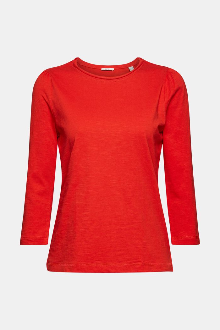 T-shirt à manches longues en coton, ORANGE RED, detail image number 2