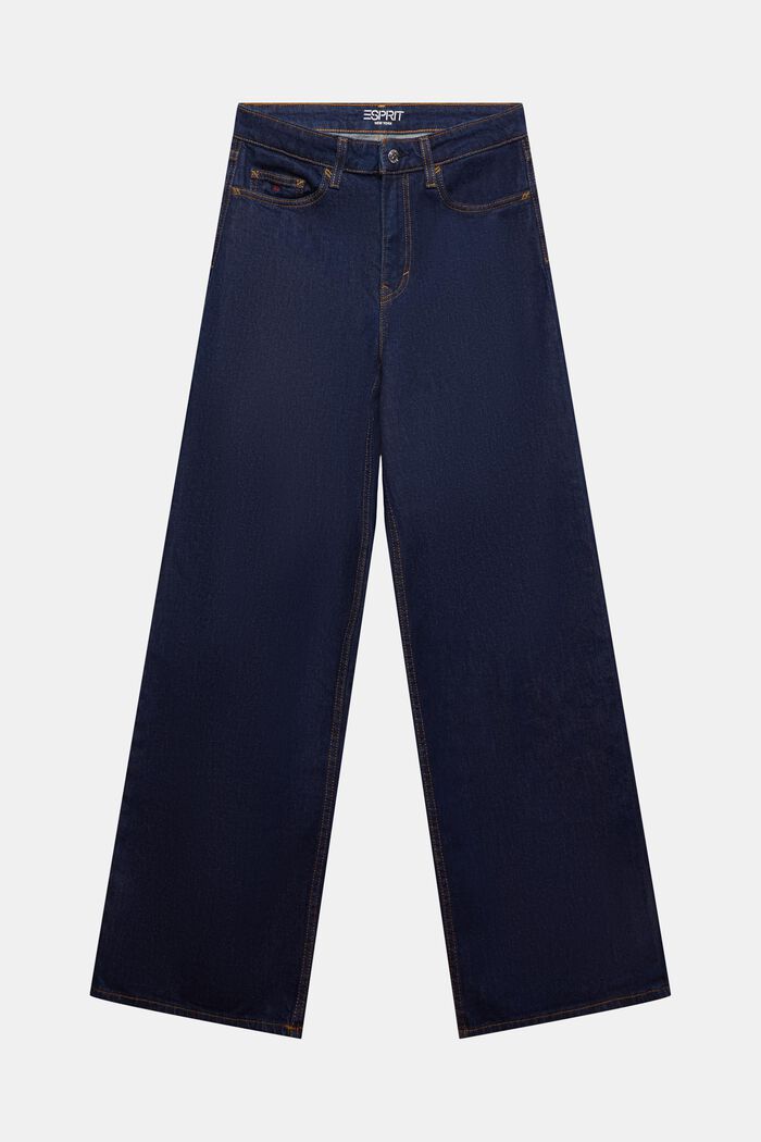 Retro-Jeans mit hohem Bund und weitem Bein, BLUE RINSE, detail image number 7