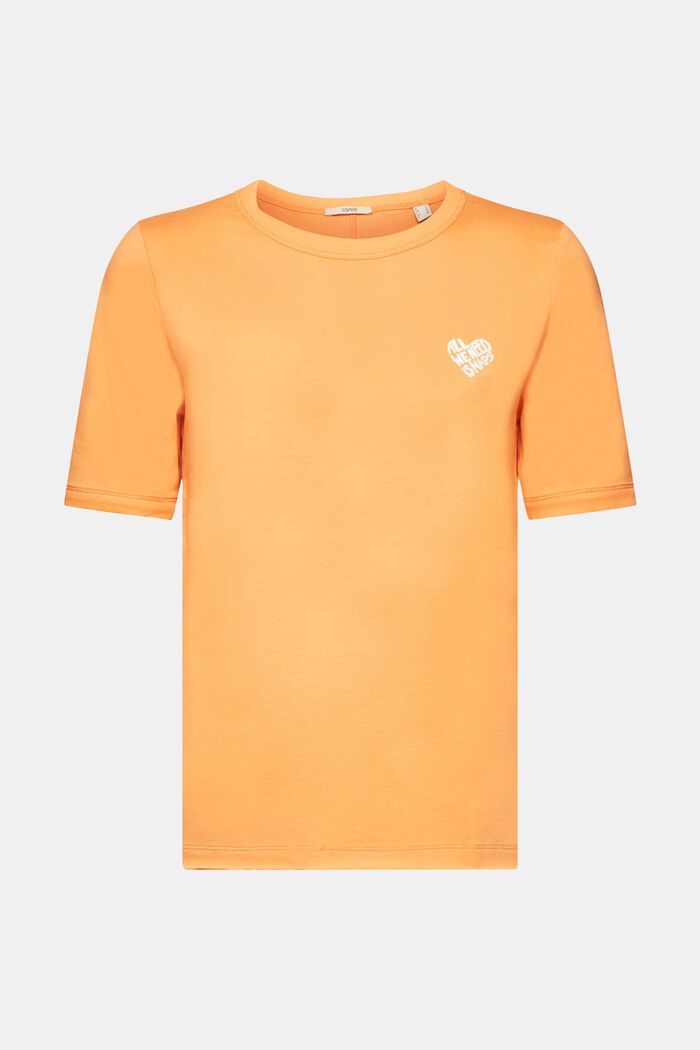 T-shirt en coton à logo en forme de cœur, GOLDEN ORANGE, detail image number 7