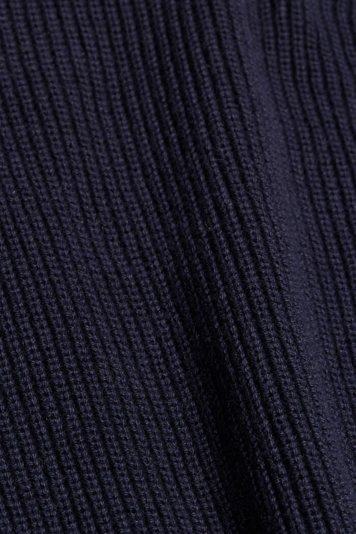 À teneur en laine et cachemire : le pull-over en coton bio, NAVY, detail image number 4