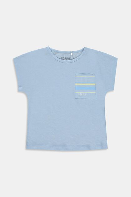 T-shirt à poche-poitrine, 100 % coton, BLUE LAVENDER, overview