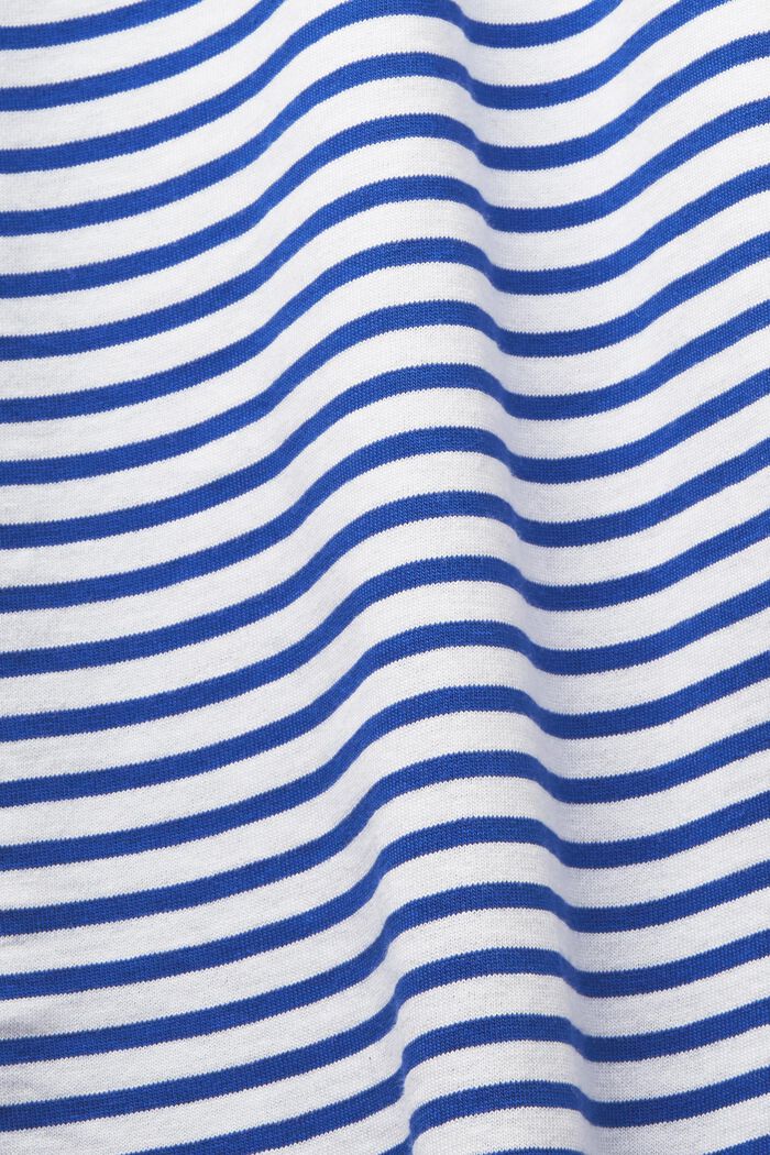 T-shirt rayé en jersey de coton, BRIGHT BLUE, detail image number 4