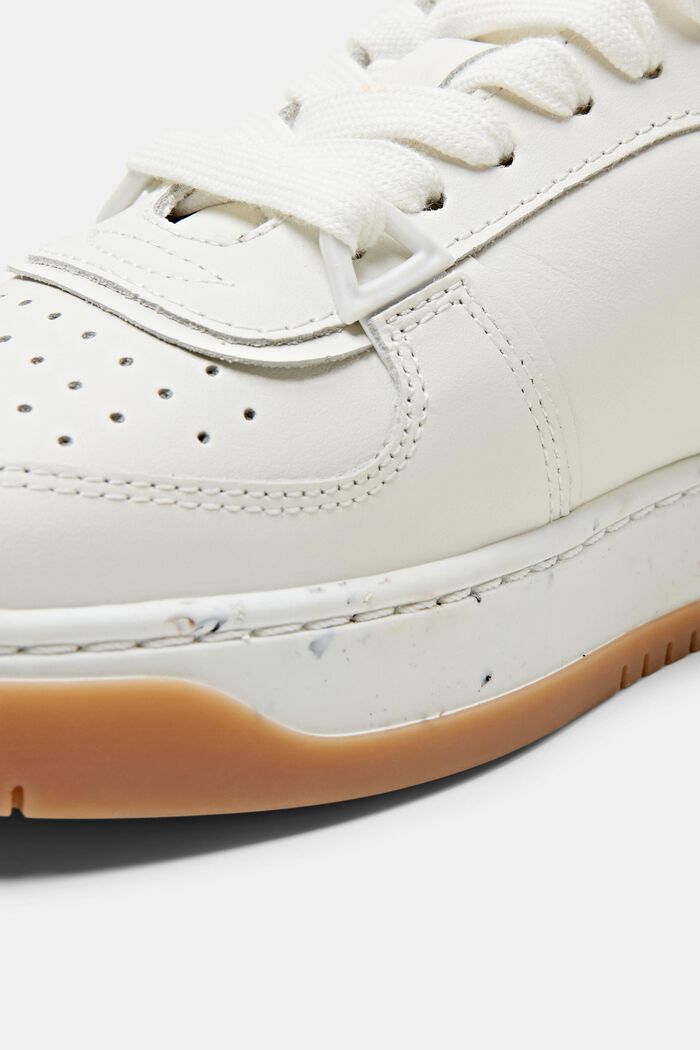 Ledersneakers mit Schnürung, WHITE, detail image number 6