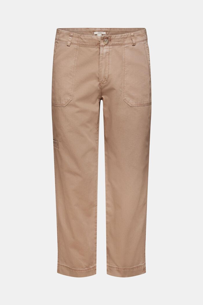 Pantalon corsaire en coton Pima, TAUPE, detail image number 6