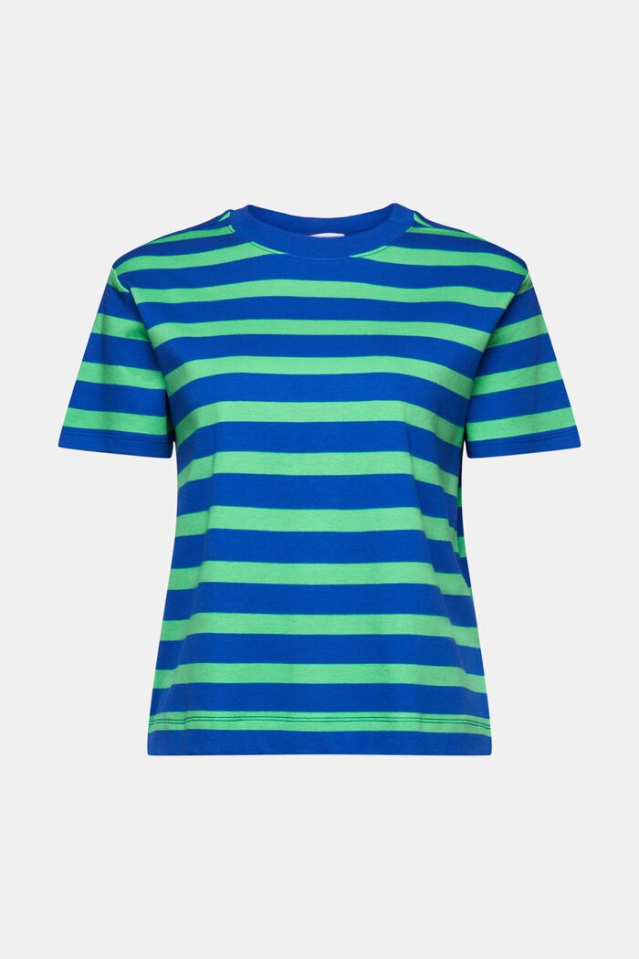 Gestreiftes T-Shirt mit Rundhalsausschnitt, BRIGHT BLUE, detail image number 5