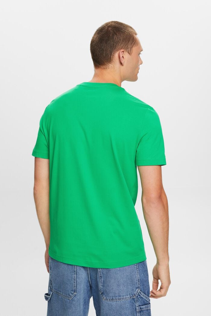 T-shirt à col rond en jersey de coton Pima, GREEN, detail image number 3
