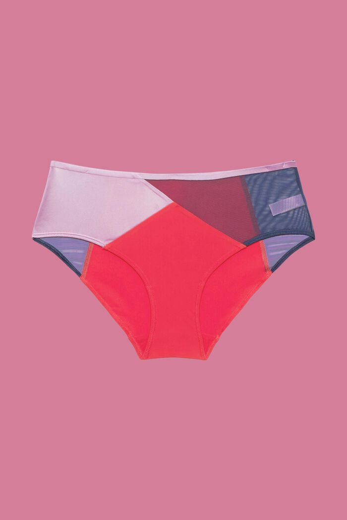 Shorty taille basse au design color block, PINK FUCHSIA, detail image number 4