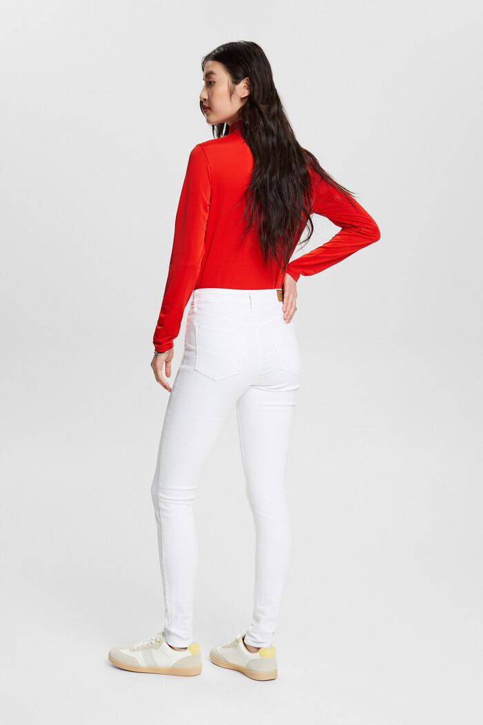 Skinny Jeans mit hohem Bund, WHITE, detail image number 2